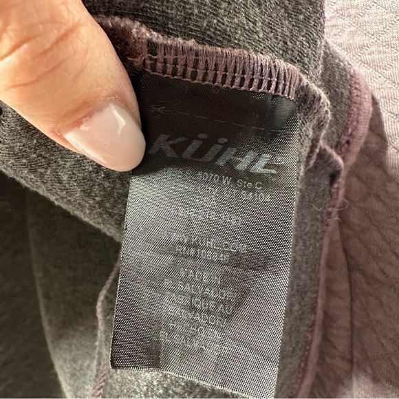 Kuhl Sweatshirt Women's L Top Purple Quilted Funnel Neck Pullover Outdoor Wool - Picture 11 of 13